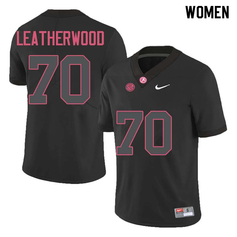 Alabama Crimson Tide Women's Alex Leatherwood #70 Black NCAA Nike Authentic Stitched College Football Jersey JQ16G28LK
